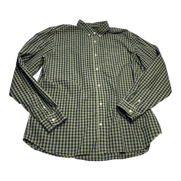 Gap Shirt Men's XL Green Blue Check Pockets Long Sleeve Classic Fit Button-Down - Picture 1 of 6